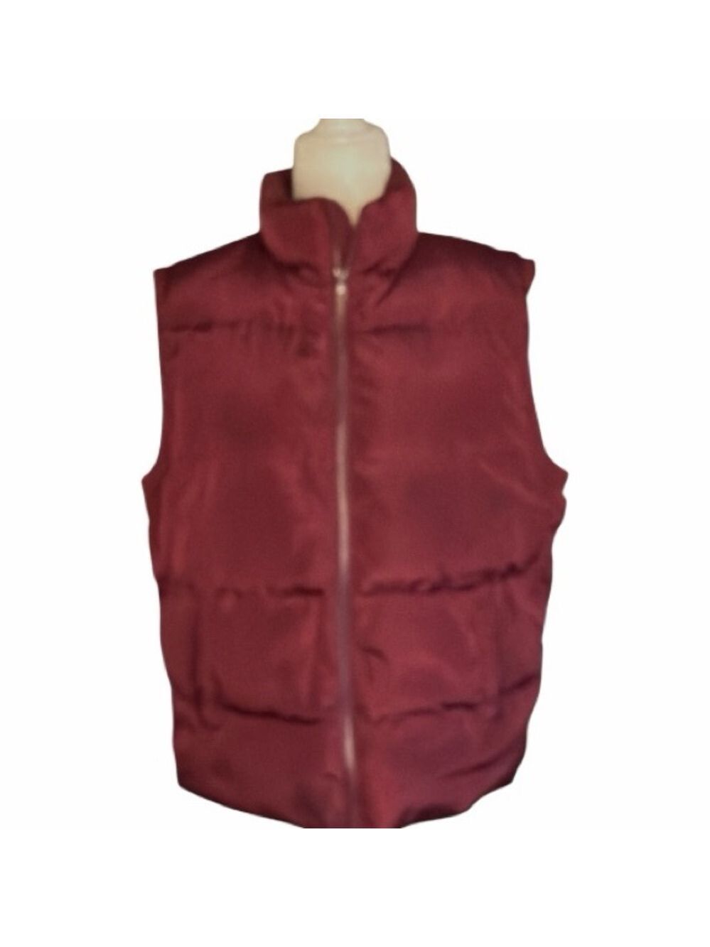 Women's Burgundy Quilted Vest With Front Pockets
